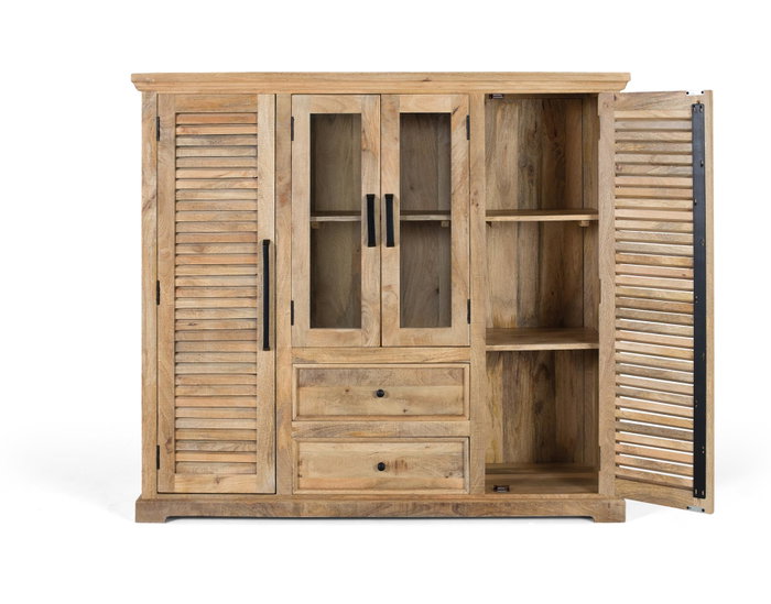 GINER Y COLOMER Alacena en bois de manguier avec portes vitrées